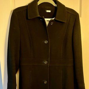 J Crew Lady Day Thinsulate Topcoat. Wool, Black, Size 6